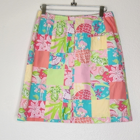 Vintage Lilly Pulitzer White Label Patchwork Skirt 6 - Picture 3 of 6